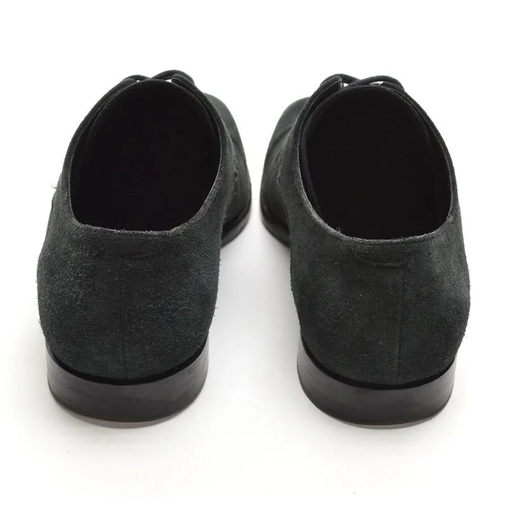 Men Barker Black Wallace Made in England Black Nubuck Oxfords 7.5
